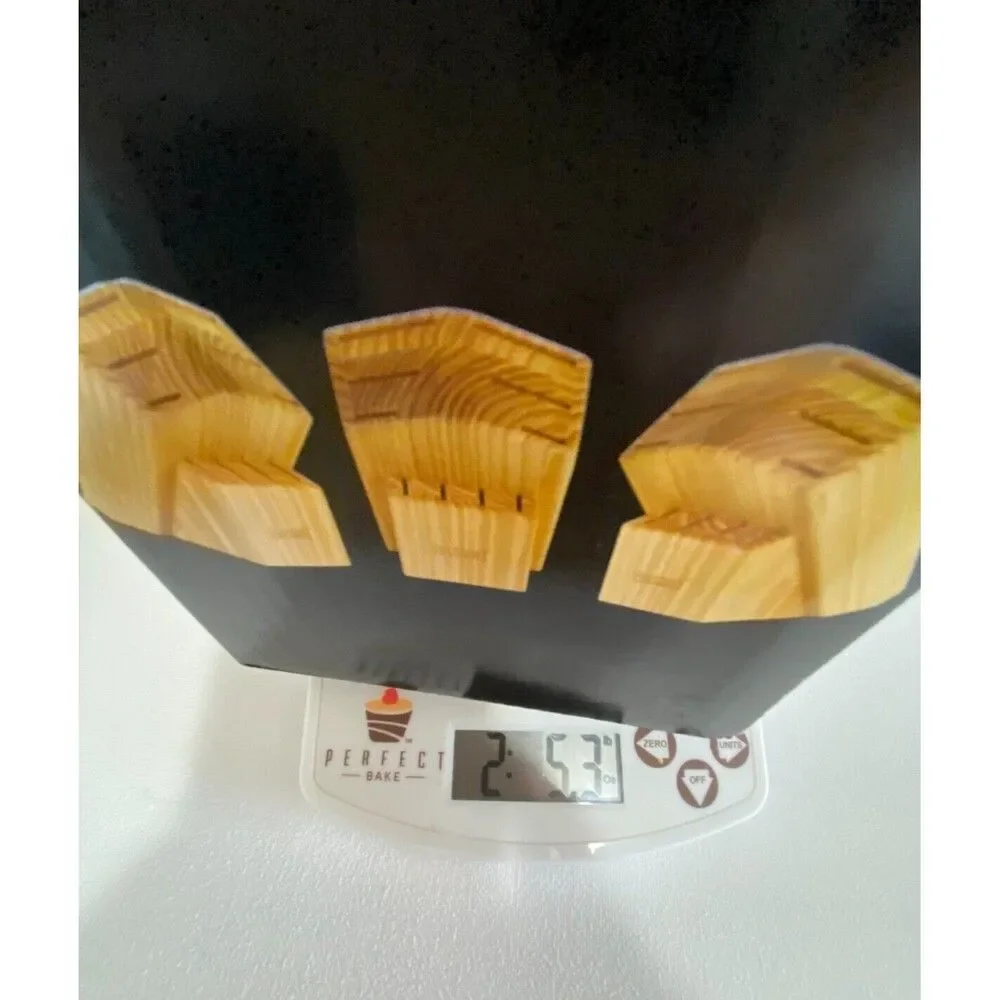 BASQUE Platinum Series Solid Natural Wood 10‎ Horizontal Slot Knife Block Only